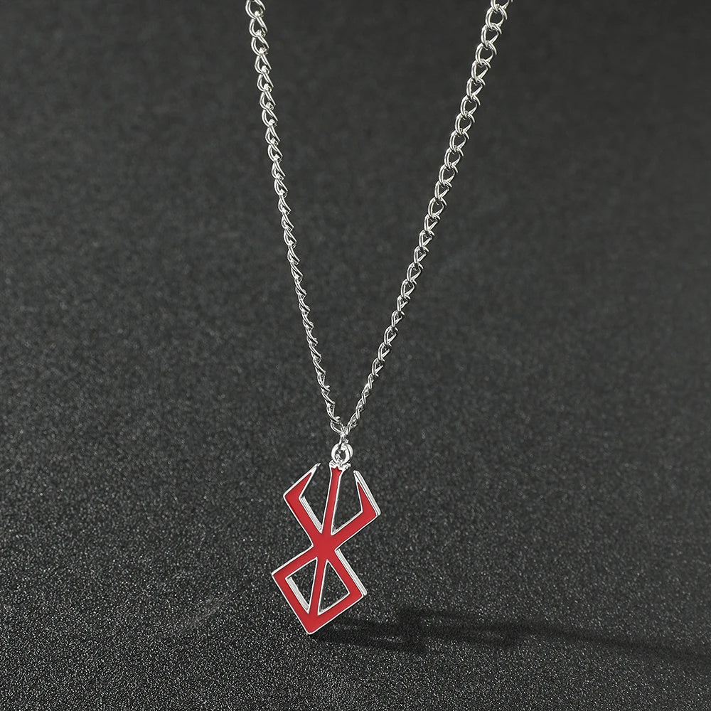 Fashion Berserk Necklace Guts Sword Logo Pendants Necklace Mad Warrior Of Norse Viking Mythology Men Chain Necklaces Gift