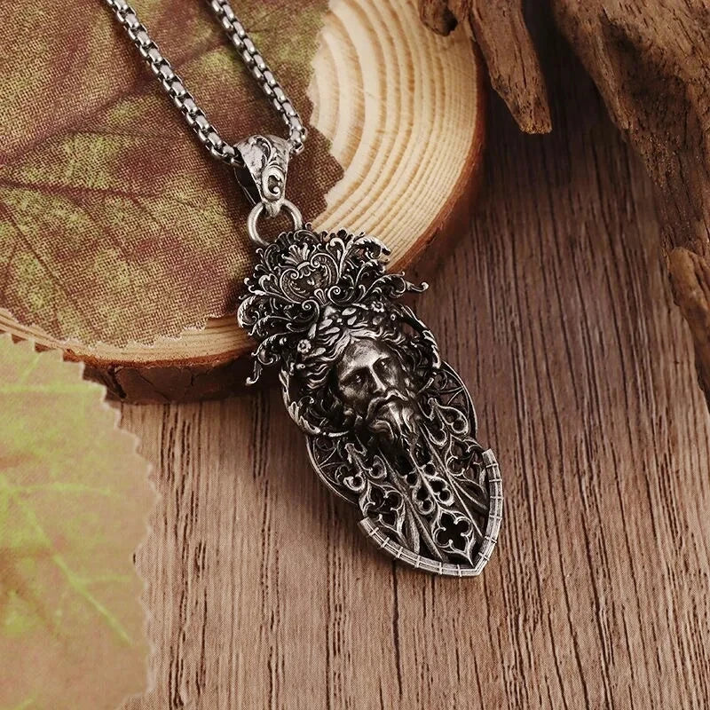 Retro Gothic Ancient Greek and Roman Mythology King of Olympus Zeus Necklace for Men Punk Trend Jewelry