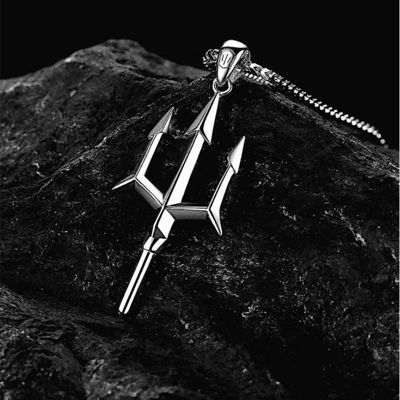 Ancient Greek Neptune Trident Pendant Sailor Harpoon Metal Necklace Nautical Amulet Jewelry Gift Accessory For Men And Women