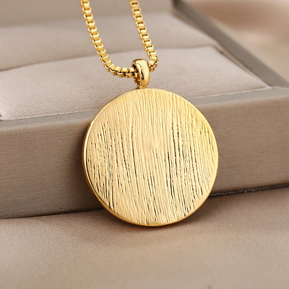 Persephone Pendant Necklace For Women Ancient  Stainless Steel Greek Coin Necklace Streetwear Chain Mythology Jewelry Gift