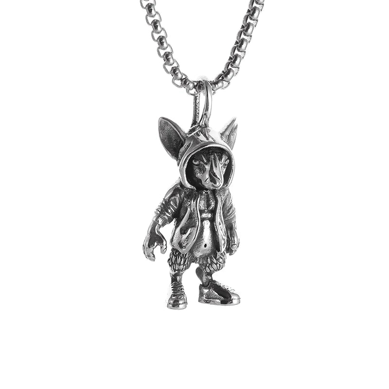 Retro Death God Anubis Pendant Ancient Egyptian Mythology Necklace Men's Domineering Amulet Charm Jewelry