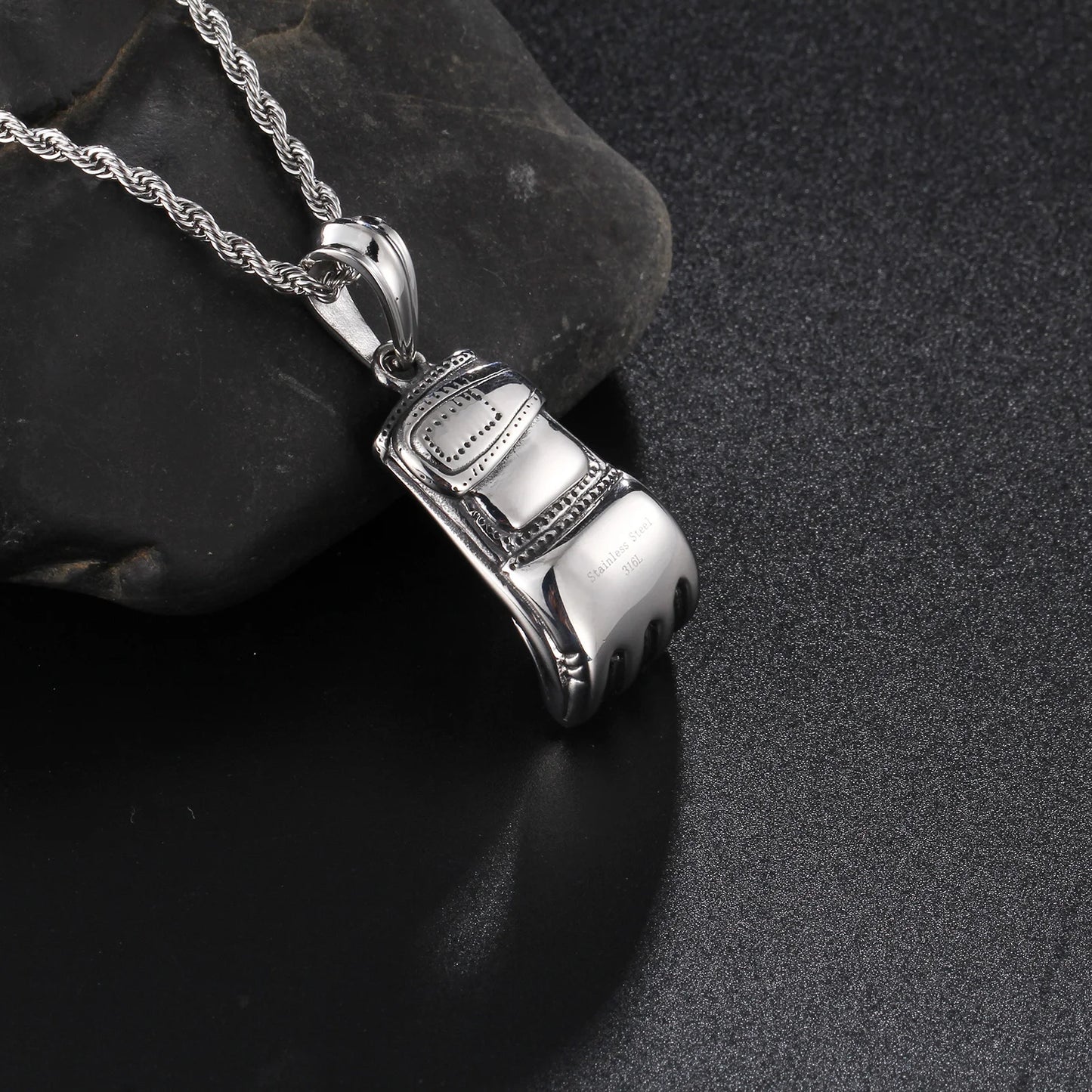 Boxing Gloves Pendant Necklace - Stainless Steel 316L - KP52595-BD