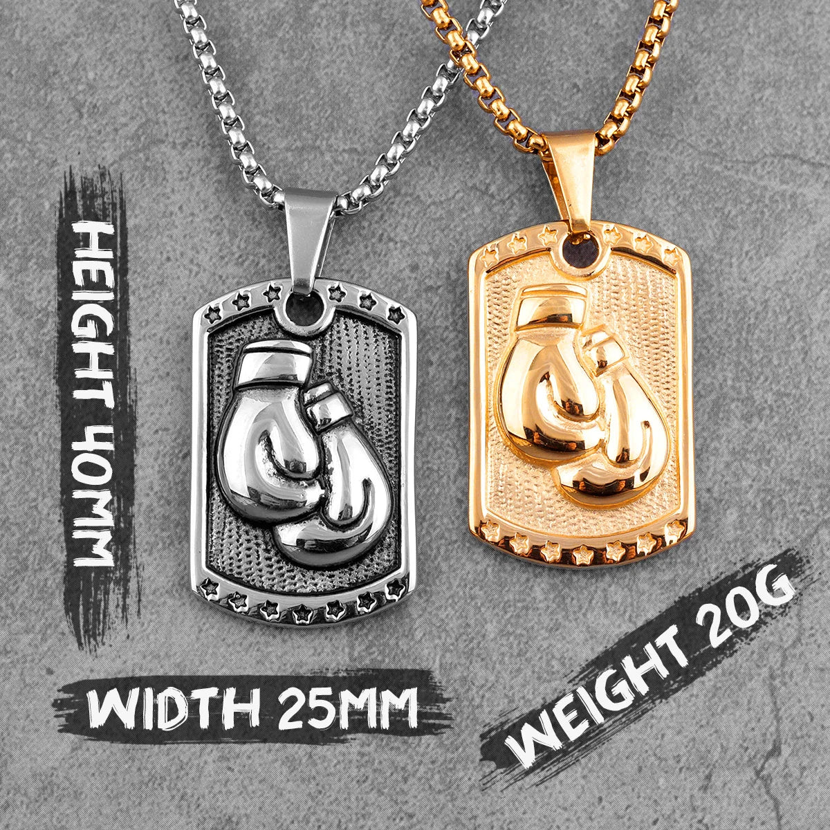 Boxing Gloves Boxer Tag Men Necklaces Pendants Chain Punk for Boyfriend Male Stainless Steel Jewelry Creativity Gift Wholesale