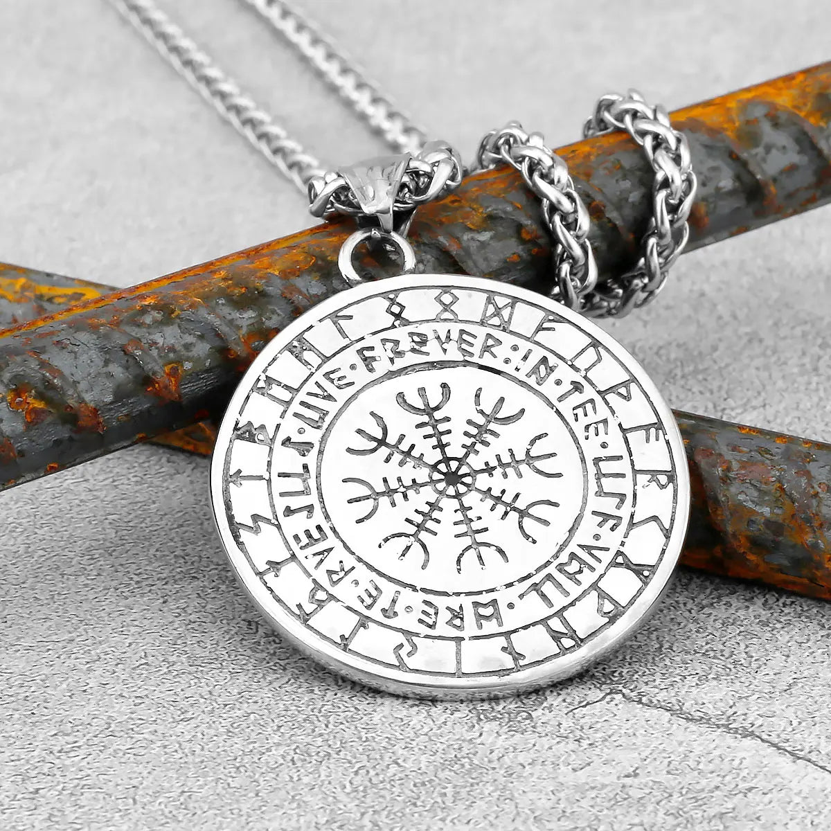 Retro Viking Odin's Wolf  Necklace Men Norse Mythology Vintage Runes Valknut Pendants Talisman Holder Jewelry Gifts Wholesale