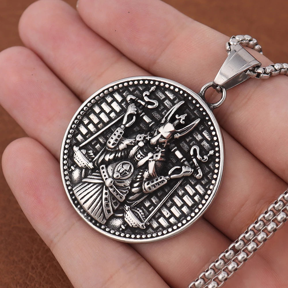 Vintage Design Egypt Mythology God Anubis Pendant Popular Stainless Steel Egyptian Pharaoh Necklaces for Men Women Jewelry Gifts