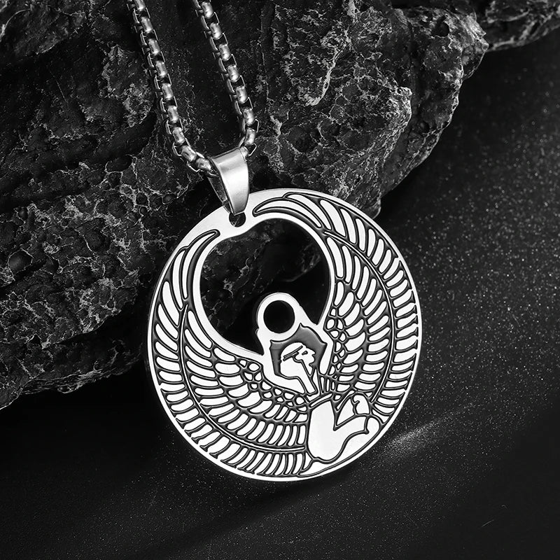 Ancient Egyptian Goddess Queen Mary Stainless Steel Pendant Necklace Men and Women Retro Trend Mythological Jewelry