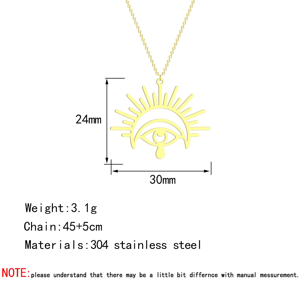 Kinitial Stainless Steel Hollow Eye Of Horus Pendant Necklace For Women Egyptian Mythology Jewelry Moms Gift