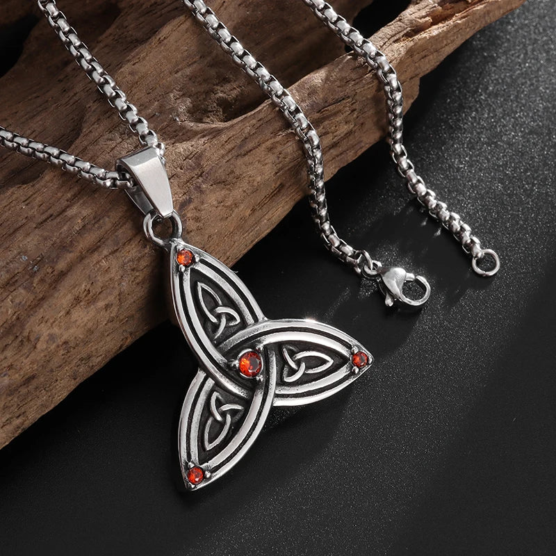 Retro Nordic Mythology Celtic Witch Knot Pendant Necklace for Men and Women Daily Simple Sacred Faith Amulet Jewelry