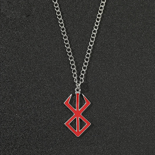 Fashion Berserk Necklace Guts Sword Logo Pendants Necklace Mad Warrior Of Norse Viking Mythology Men Chain Necklaces Gift