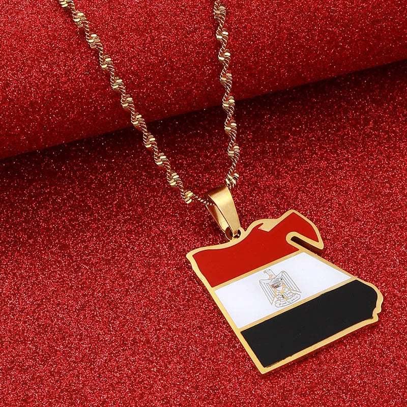 Egypt Eagle Pendant Necklaces Jewelry Egyptians Flag Symbol