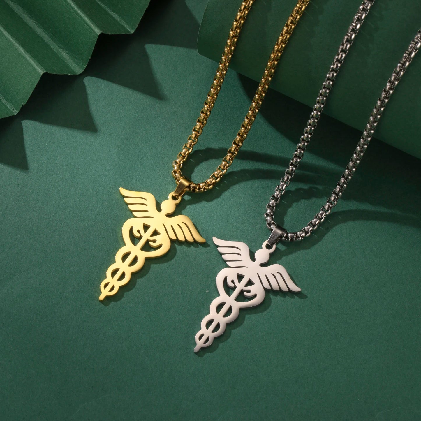 Vassago The Wand Of Asclepius The Roman Greek Asylum Necklace Men's and Women's Accessories Symbolize Health Jewelry