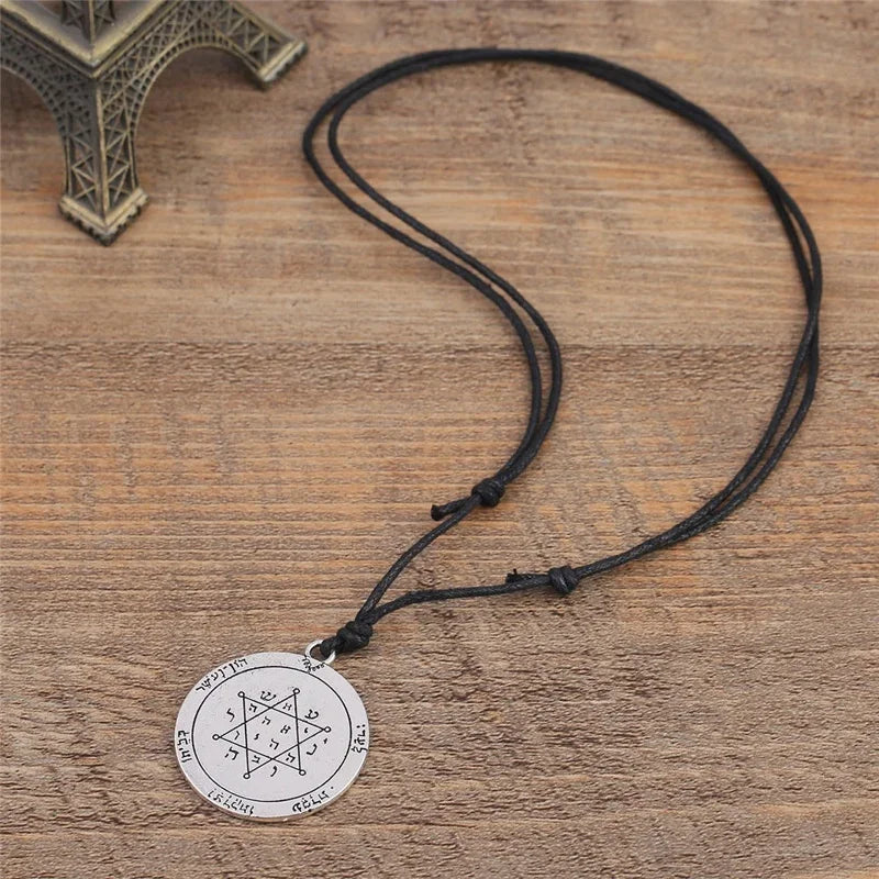 Seal of Solomon Pendant The Second Pentacle of Jupiter Runes Necklace Talisman Women Mens Viking Jewelry