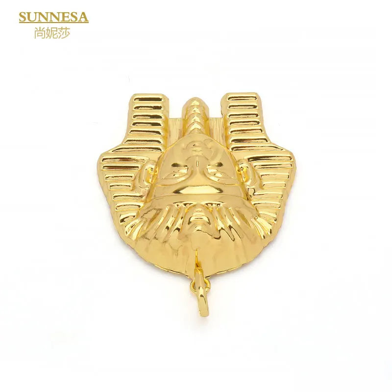 SUNNESA Unisex 18k Gold Plated Jewelry Sets for Egyptian Head Pendant Necklace Wedding Engagement Party Jewelry