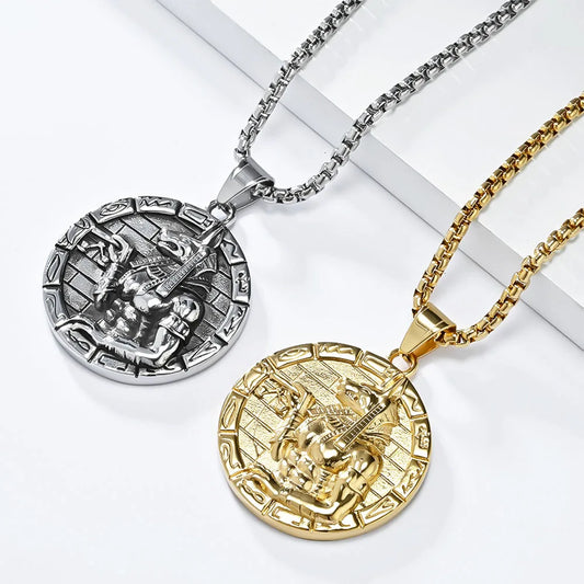 Ancient Egyptian Mythology Anubis God Disc Pendant Nile Cultural Symbol Amulet Necklace Jewelry