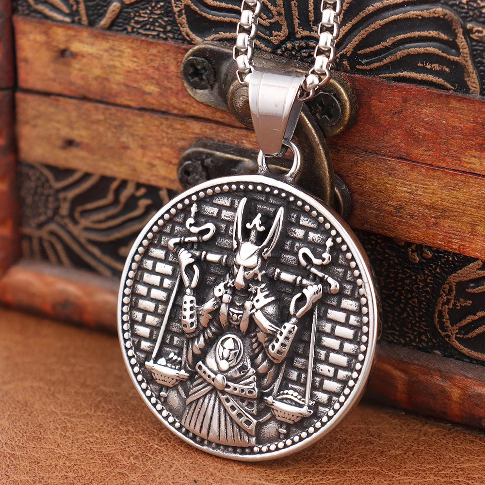 Vintage Design Egypt Mythology God Anubis Pendant Popular Stainless Steel Egyptian Pharaoh Necklaces for Men Women Jewelry Gifts