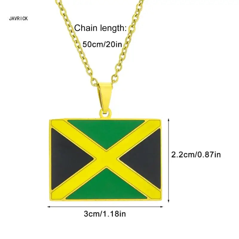 Fashion Country Map Necklace for Women Men Jamaica Pendant Necklace Gift D0LC