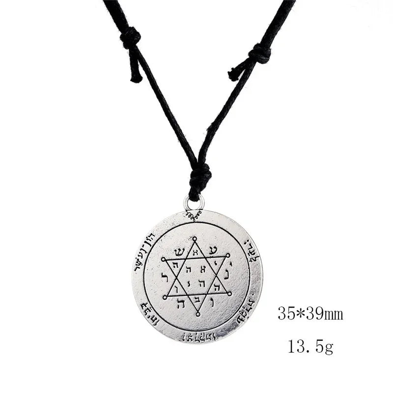 Seal of Solomon Pendant The Second Pentacle of Jupiter Runes Necklace Talisman Women Mens Viking Jewelry