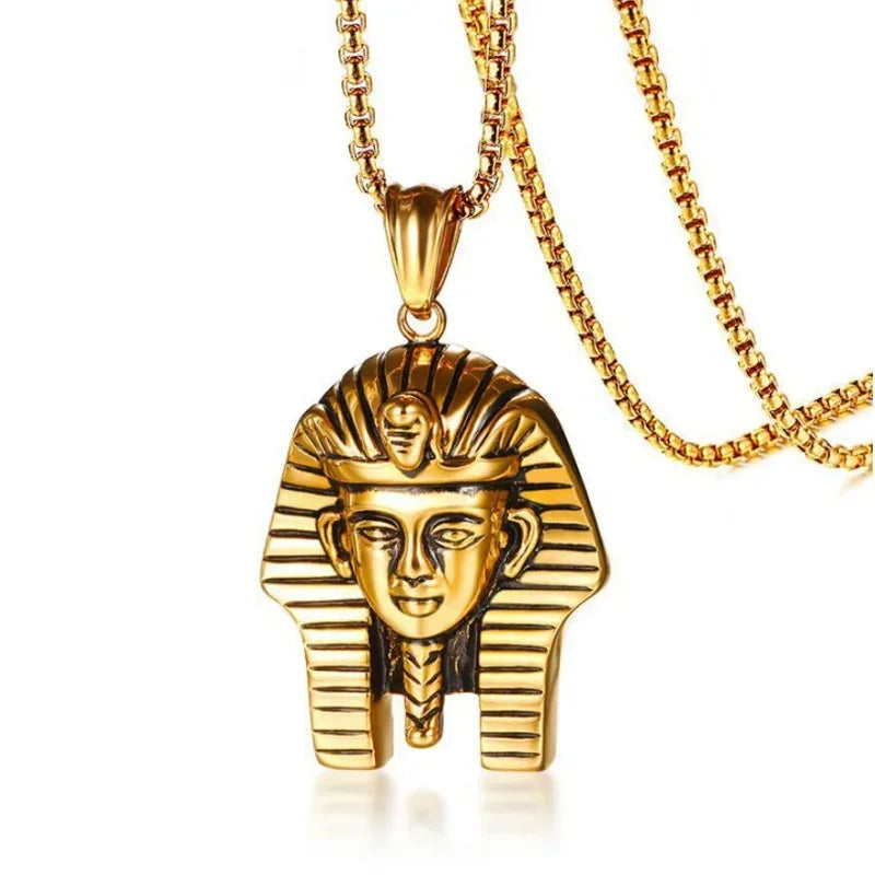 New Exquisite Fashionable Retro Egyptian Pharaoh Tutankhamun Pendant Necklace For Men And Women Versatile Decorative Jewelry