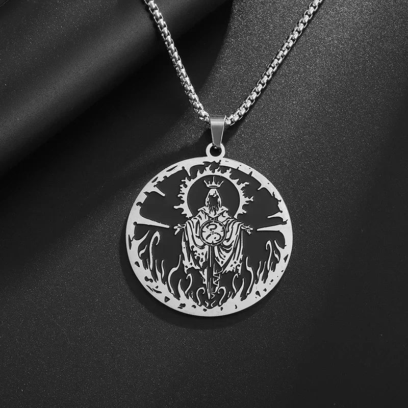 Fashionable Retro Ancient Greek Mythology Gift Jewelry Amulet Stainless Steel Pendant Necklace