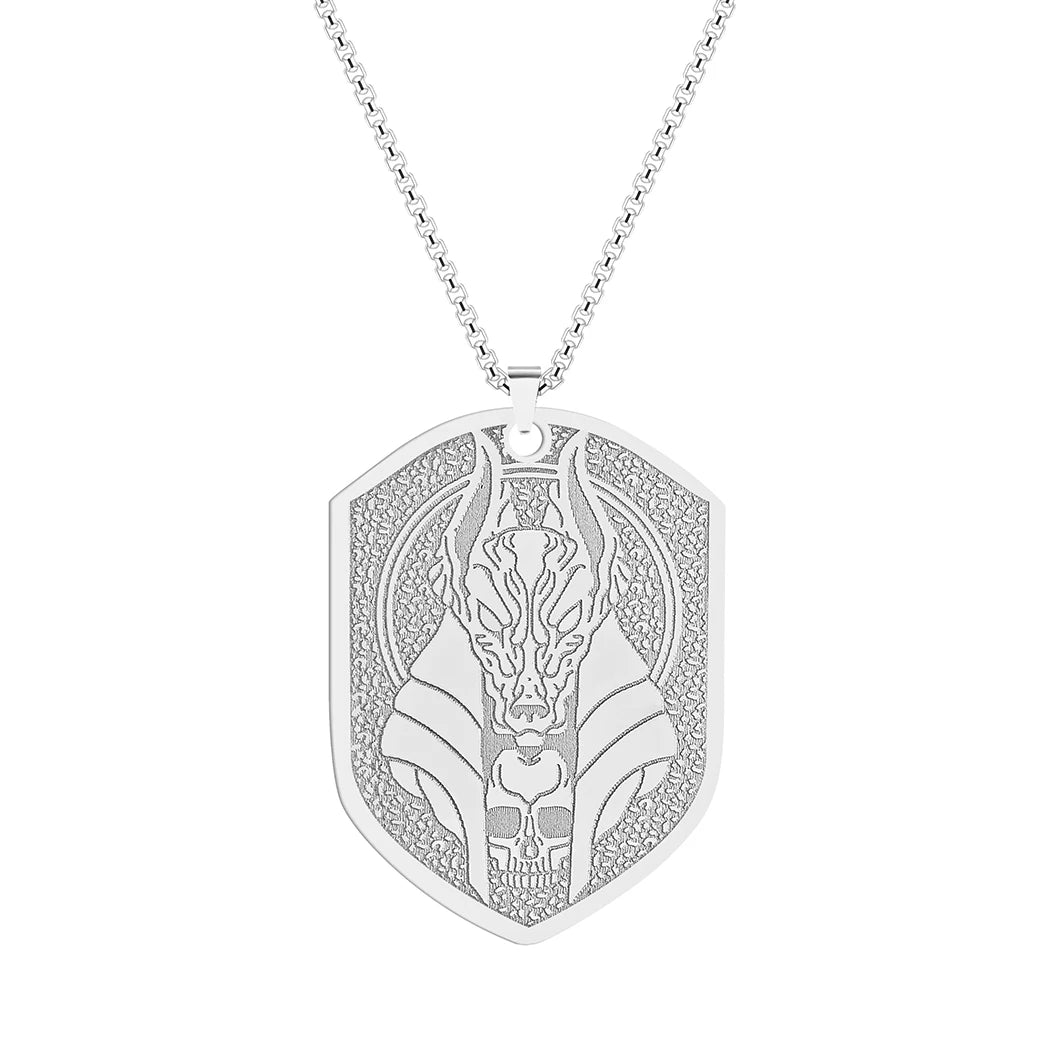 Kinitial Anubis Ancient Egyptian Pendant Necklace For Men Stainless Steel Jewery Punk Osiris God Of Death Mythology Necklace