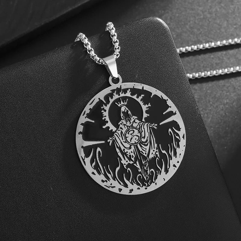 Fashionable Retro Ancient Greek Mythology Gift Jewelry Amulet Stainless Steel Pendant Necklace