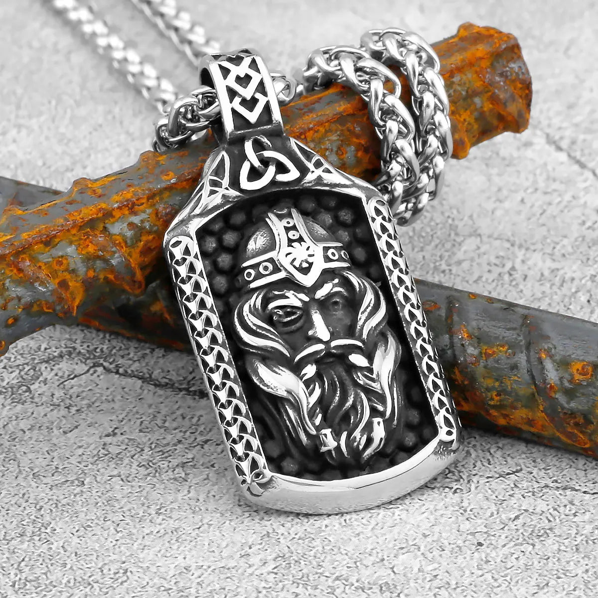 Retro Stainless Steel Egyptian Mythological Totem Pharaoh Viking Necklace Nordic Men's Fashion Amulet Jewelry Gift Wholesale