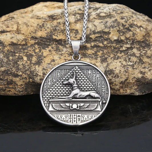 Fashion Style Ancient Egyptian God Of Death Anubis Pendant Stainless Steel Mythology Necklaces Men's Biker Jewelry Dropshipping