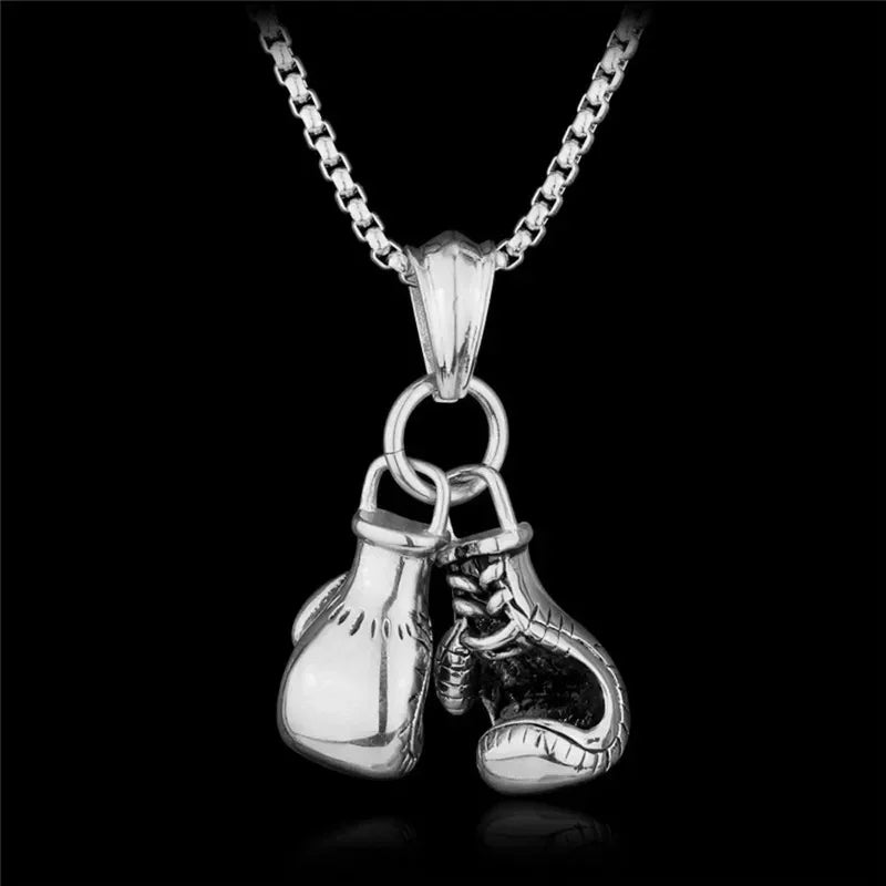 Mini Boxing Glove Necklace Gold Color Chain Pair Boxing Glove Pendant Necklaces For Men Boys Charm Fashion Sport Fitness Jewelry