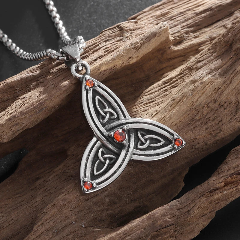 Retro Nordic Mythology Celtic Witch Knot Pendant Necklace for Men and Women Daily Simple Sacred Faith Amulet Jewelry