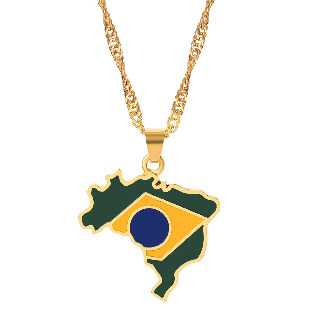 Mexico Lebanon Saint Lucia Map Necklace