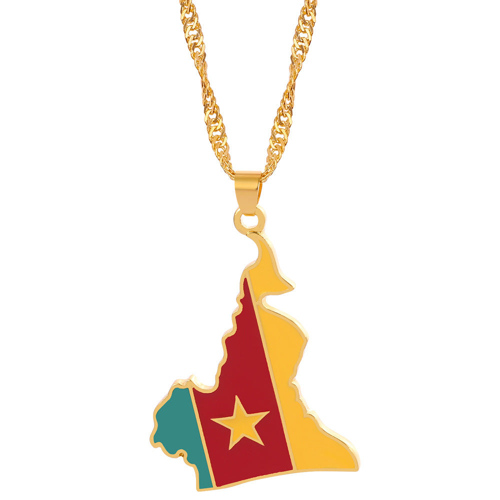 Mexico Lebanon Saint Lucia Map Necklace